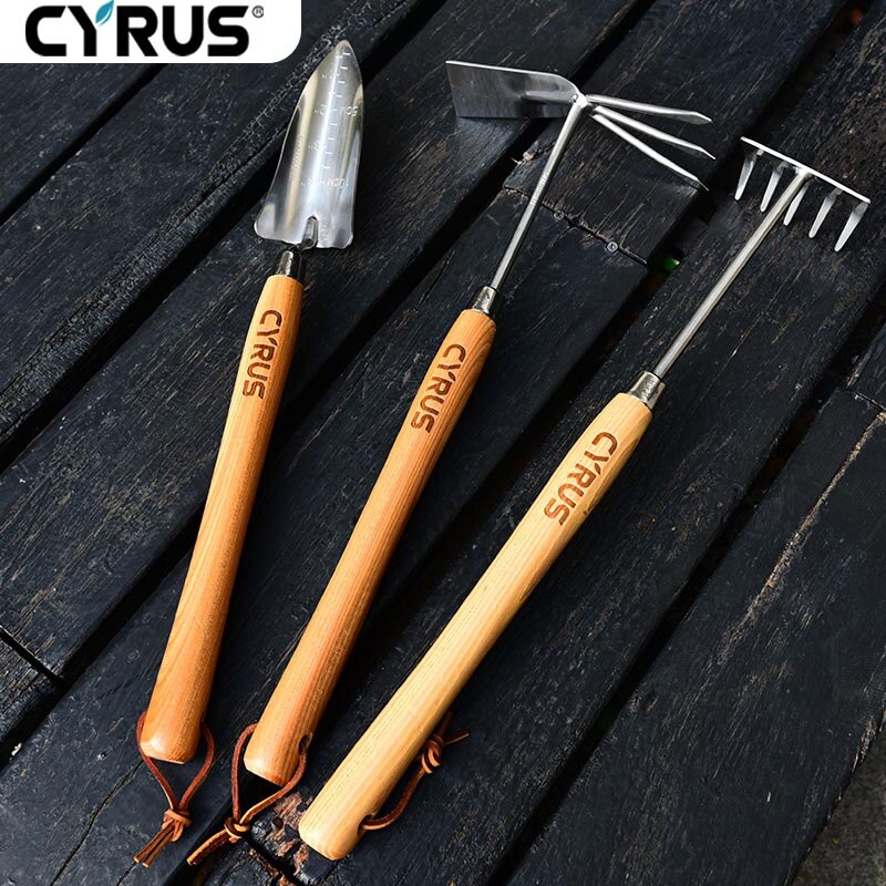 British Garden Tools Set Cultivating Planting Trowel Cultivator Shovels Spades Carbon Steel Wood Handle Transplanter