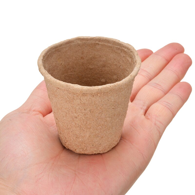 100pcs Biodegradable Nursery Pots Round Paper Peat Flower Vegetable Seedlings Nursery Cup Eco-Friendly Garden Supplies
