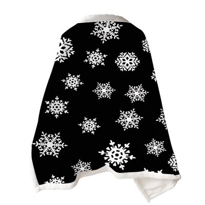 Christmas Printed Women Poncho Double Blanket Cloak Lazy Blanket Multifunction Magic Throw Blanket Air Condirioning Thick Shawl: 9