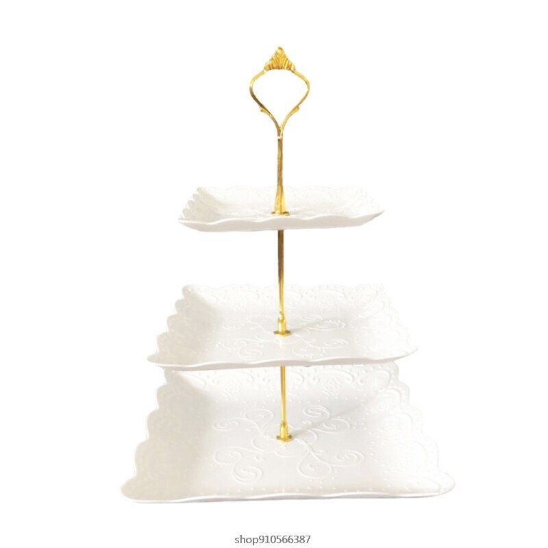 Afneembare Cake Stand Europese Stijl 3 Tier Gebak Cupcake Fruitschaal Serveren Dessert Houder Wedding Party Home Decor
