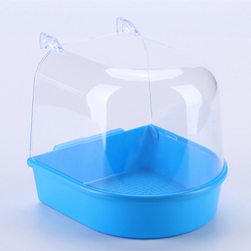 Pet Birds Parrot Hanging Bath Shower Bathtub Accessories Bird Feeder Box Supplies Canary Parakeet Pets Toys Plastic Simple