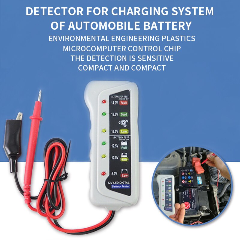12V Car Battery Tester Battery Analyzer Car Battery Charging System Tester Car Battery Checker Check Battery Condition for Car