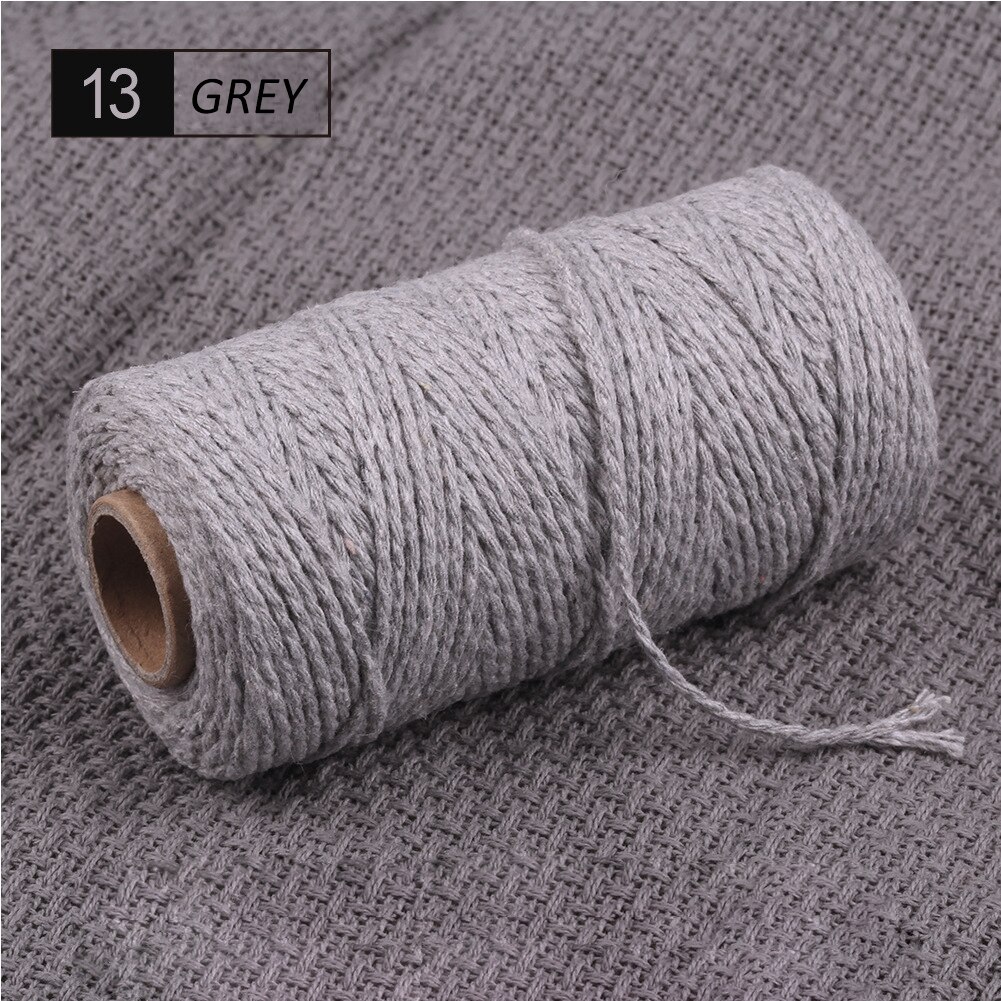 2mm 100M Colorful Thread Cord 100% Cotton Twisted Craft Macrame String DIY Home Textile Wedding Decoration Accessories: 13
