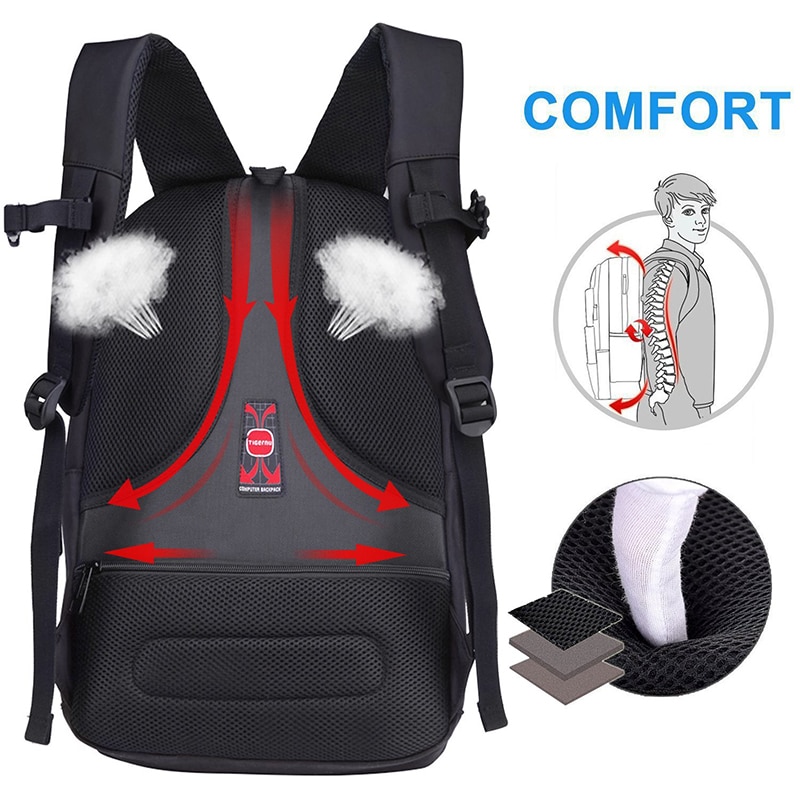 Femmes hommes sac à dos Tigernu grande capacité Fit 31*42cm ordinateur portable quotidien sac à dos décontracté affaires mochila sac école sac à dos