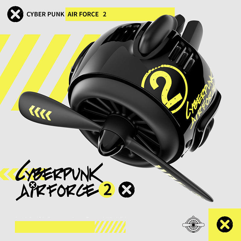 Cyberpunk Style Aircraft Engine Car Air Freshener perfume Automobile Interior Perfume Clip Fragrance Ornament Car Accessories: Black