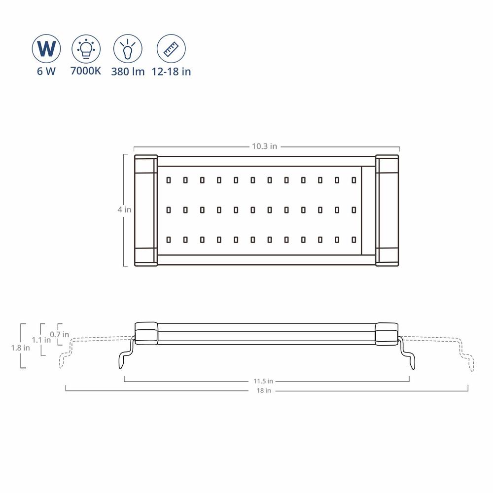 100-240V 6W 12-18 "Super Heldere Aquarium Led Verlichting Blauw Wit Leds Met Uitschuifbare beugels Voor 28-50Cm Aquarium Licht Lamp