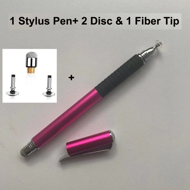 2 in 1 Precision Series Disc Stylus Drawing Touch Pen with 2 Replaceable Disc Tips and 1 Fiber Tip for All Touch Screen Devices: Set 8
