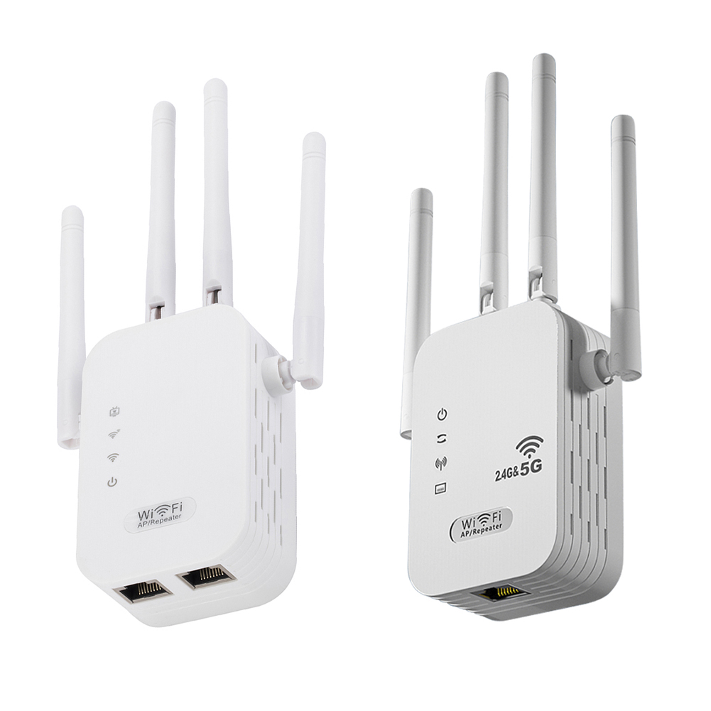 Przedłużacz Wi-Fi 1200 Mb/s z portem WAN/LAN Dwuzakresowy wzmacniacz sygnału Wi-Fi 2,4 GHz/5 GHz Wzmacniacz sygnału Wi-Fi dla małego biura w domu