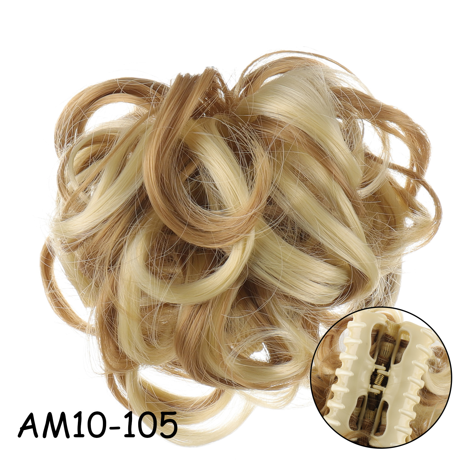 LVHAN Synthetic Curly Chignon Ombre Claw Hair Messy Buns Updo claw Clip In Hairpiece For Women's Hair Buns: AM10-105