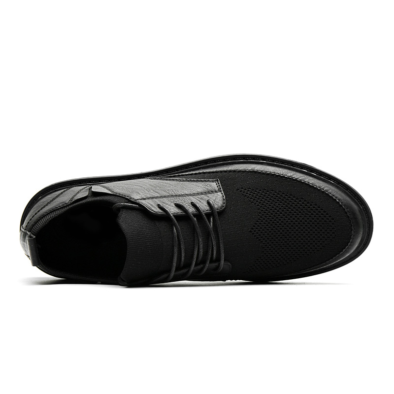 SUROM Breathable Dress Leather Shoes Men Leather Casual Shoes Men Summer Flats Male Adult Work Shoes