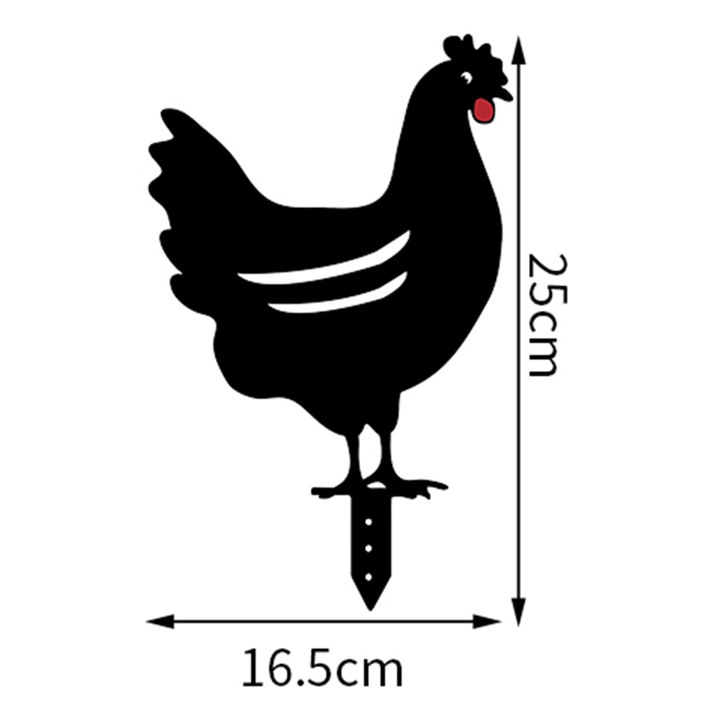 Hen Yard Decor Black Chicken Yard Art Easter Decoration Acrylic: B