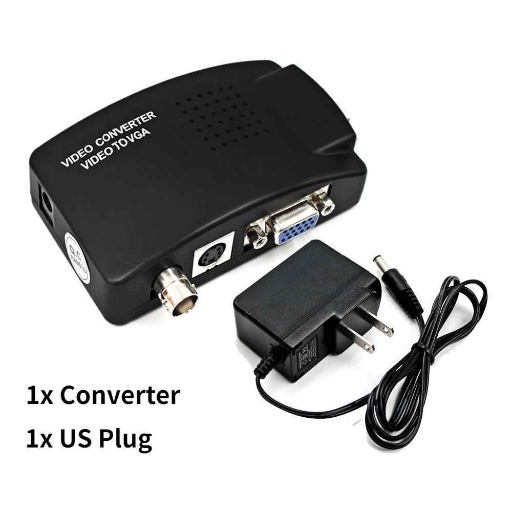 Bnc converter vga s-video naar vga video adapter converter voor digitale harde schijf videorecorder computer laptop naar tv projector: Bij ons stekker