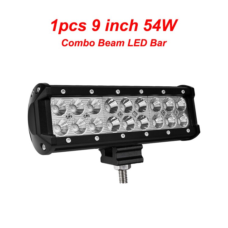 NLpearl 4-20inch Spot Flood LED Light Bar 12V 24V Offroad LED Bar for Car Boat 4x4 Truck 18W 36W 72W 126W Combo LED Work Light: 1pcs 9inch led bar