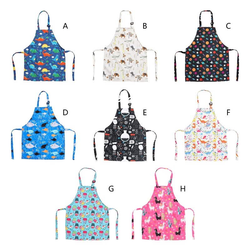 Delantal de algodón ajustable para niños y niñas, delantales bonitos para artistas, Chef, cocina para hornear, para Padres