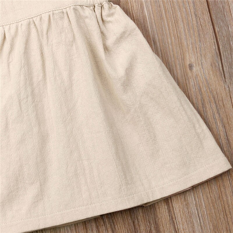 Vestido de algodón liso con volantes para niñas pequeñas, ropa de verano para niñas pequeñas de 1 a 7 años, vestido informal de princesa