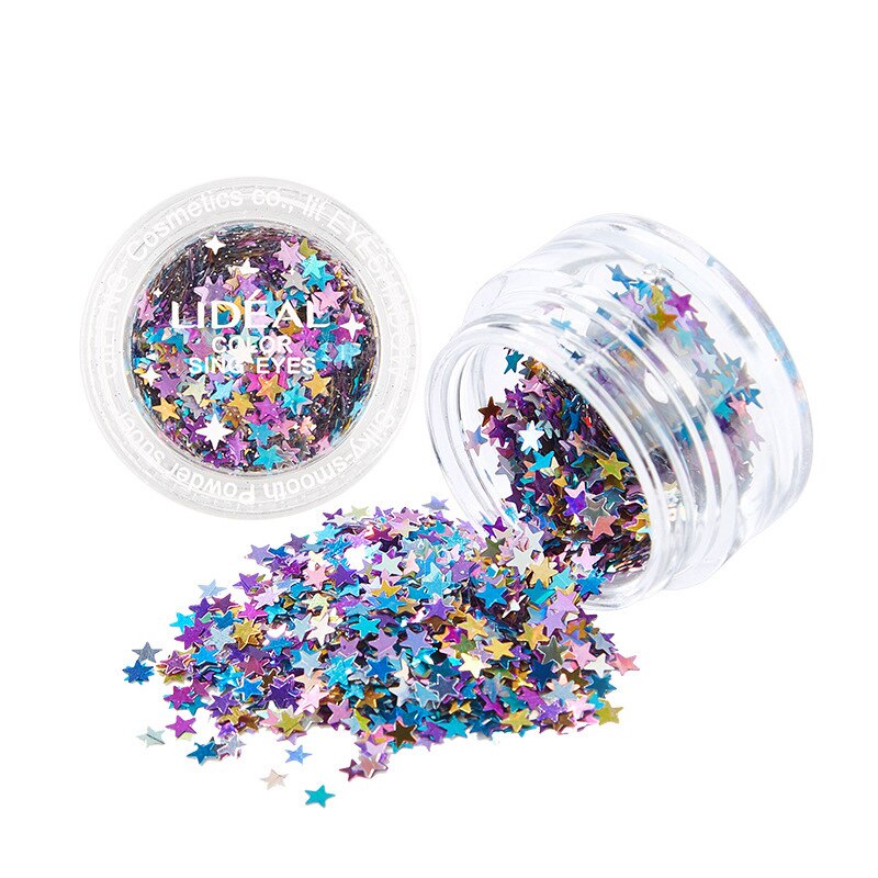 Flerfärgad diamant glitter ögonmakeup kind nagelkonst dekoration paljetter hud highlighter ansikte festival smink kosmetika tslm 1