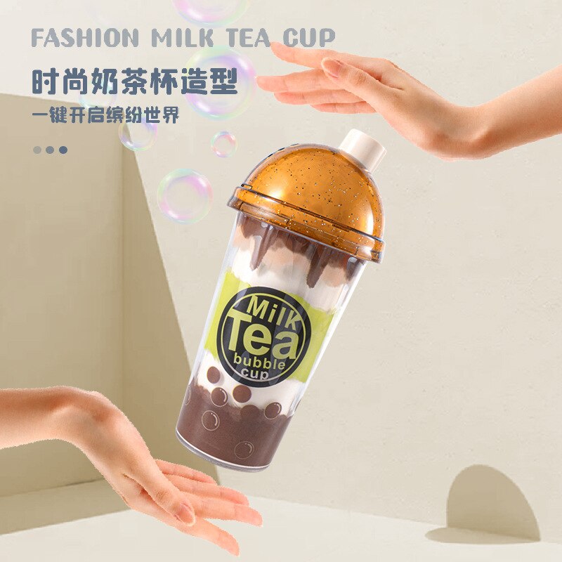 Melk Thee Cup Bubble Machine Automatische Bubble Blower Maker Knipperende Klinkende Voor Kids Kinderen Outdoor Indoor Party Games Speelgoed