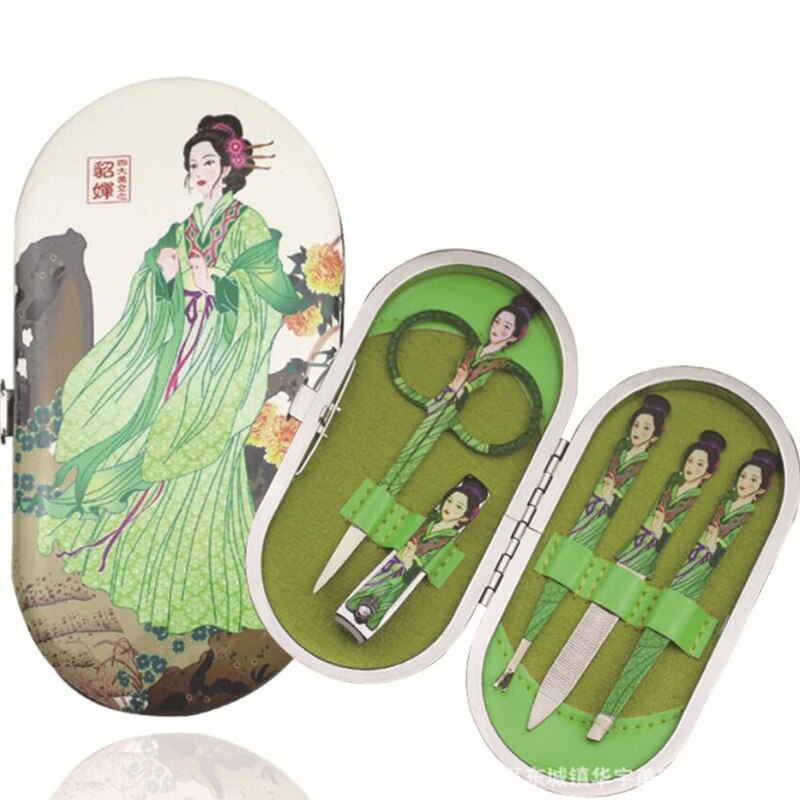 5- delige set nagels, kunst wenkbrauwen schaartje neustrimmer manicure make-up tools schaartje nagelknipper nagelriemknipper manicureset: Zwart