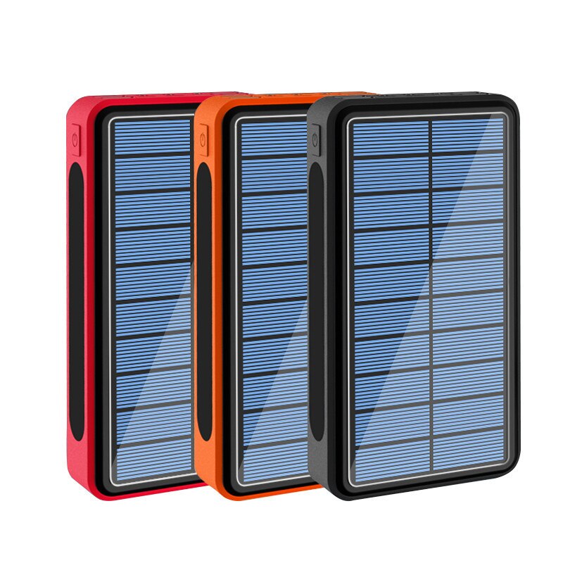 80000Mah Solar Power Bank 4 Usb Draagbare Externe Lader Snel Opladen Powerbank Led Licht Externe Batterij Voor Xiaomi Iphone