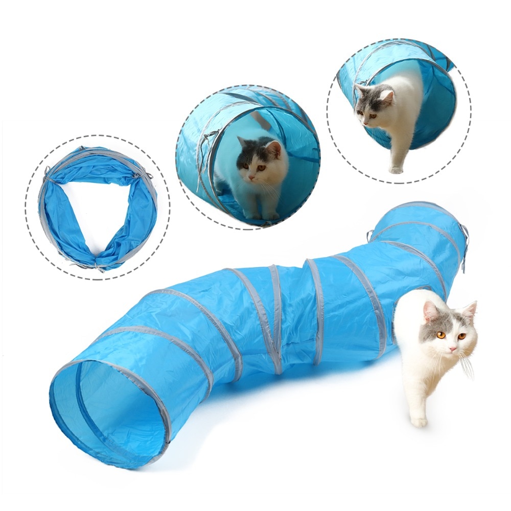 Free Ship Pet Funny Toy Foldable Pet Cat Tunnel Balls Play Tubes Balls Cat House Toys Puppy Ferrets Rabbit Play Dog Tunnel Tubes