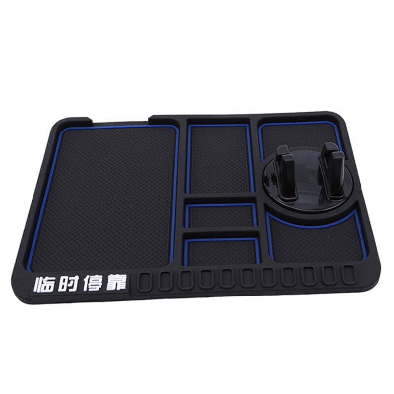 Multi-functional Non Slip Mat Car On-board Phone Holder Temporary Stop Sign Silica Gel Mobile Phone Anti-slip Pad: blue