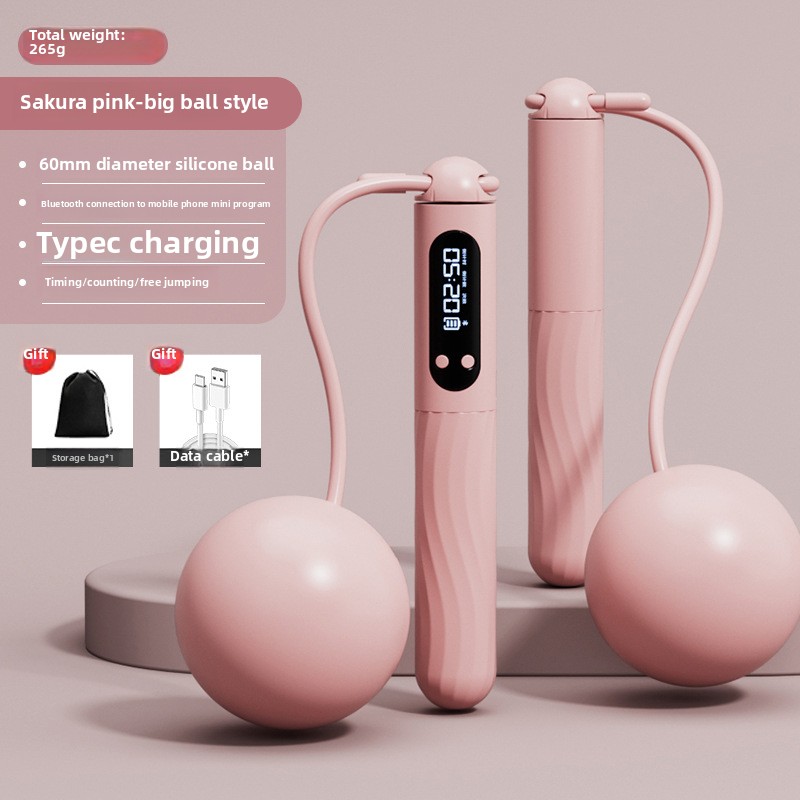 Cuerda de saltar recargable con Bluetooth inteligente, pelota ponderada inalámbrica, deportes de Fitness para adultos, artículos deportivos: Caqui oscuro