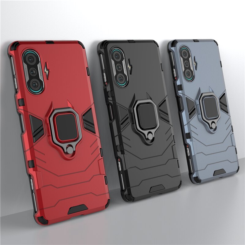Funda de teléfono para Xiaomi Redmi K40 Gaming, carcasa con anillo magnético y soporte, a prueba de golpes, Armadura