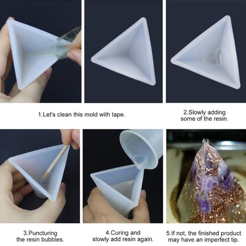 Resin Molds for Crafts Silicone Molds Kit for Casting Epoxy Resin UV Resin Sphere Pyramid Cubic Diamond Triangular Pyramid Mold