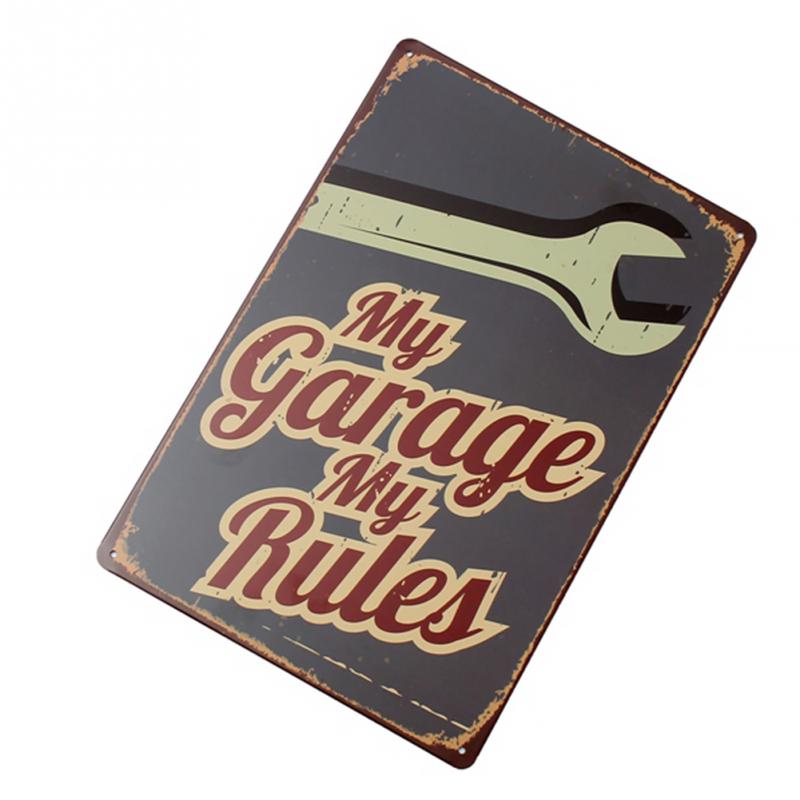 Min garage mine regler blikskilt vintage metalplakat dekorativ bar metalplade plaketter wallsticker jernmaleri  #1207