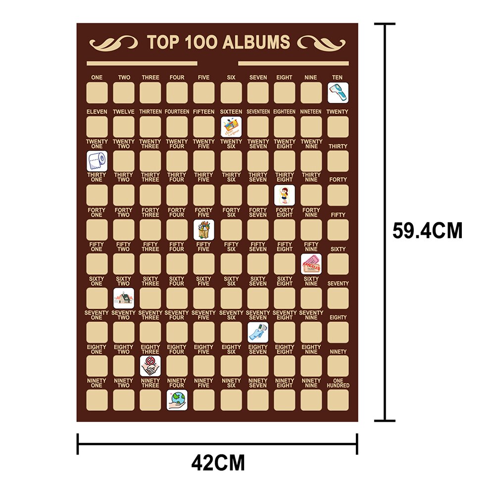 Las mejores 100 cosas que hay que hacer, lista de citas, rascador, póster, recuerdo de aniversario único para parejas, de cumpleaños UD88