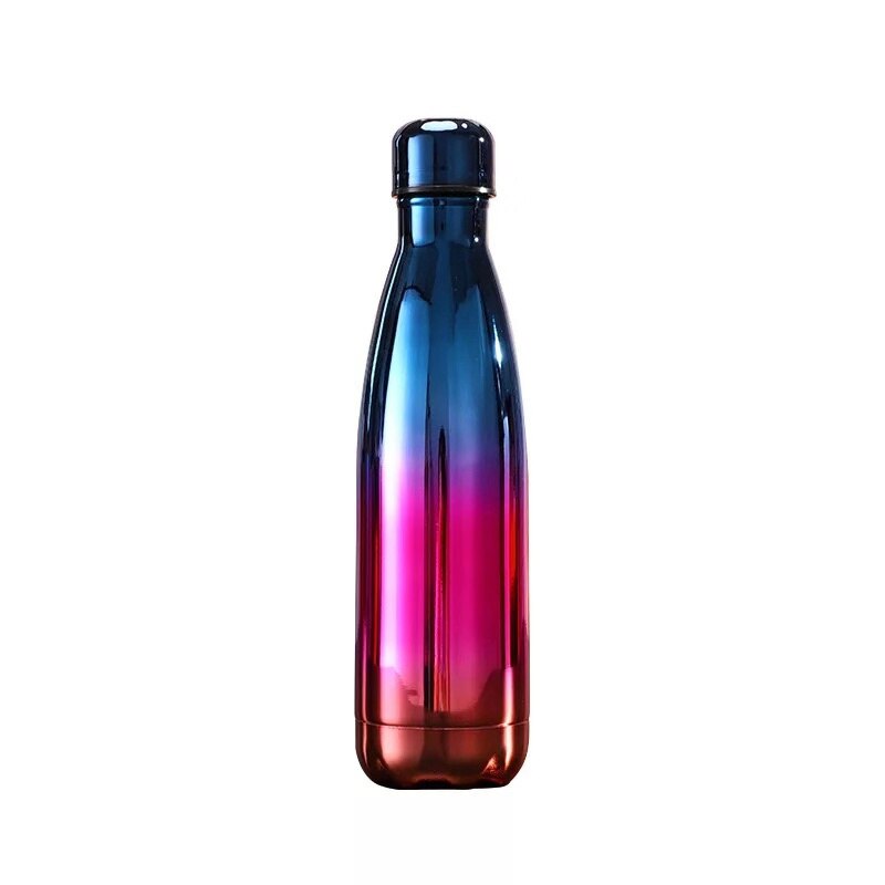 logo personalizzato 500ml borraccia sportiva thermos bottiglia in acciaio inox thermos tazza bottiglia per tazze d'acqua: Personalizzazione del logo / Blu rosa oro
