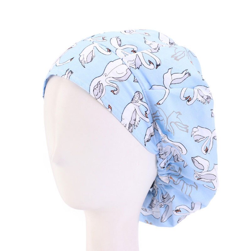 Scrubmutsen voor vrouwen, haarbedekking, bloemenprint, verstelbare zweetband, bouffantmutsen, katoenen hoeden, herbruikbare werkkleding, hoofddeksels