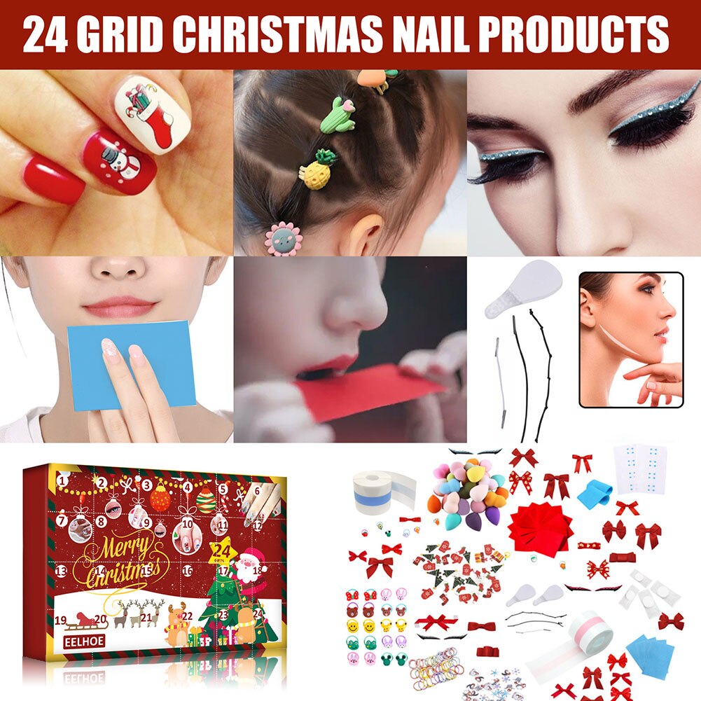 Advent Calendar Countdown 24 Days Christmas Blind Box Beauty Decor Random
