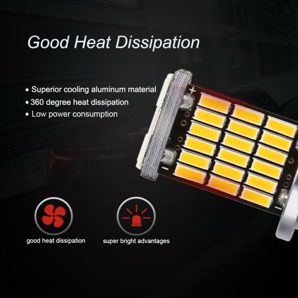 Lamp LED Lights Bulbs Replacement Auto Amber Reversing Turn signals Set