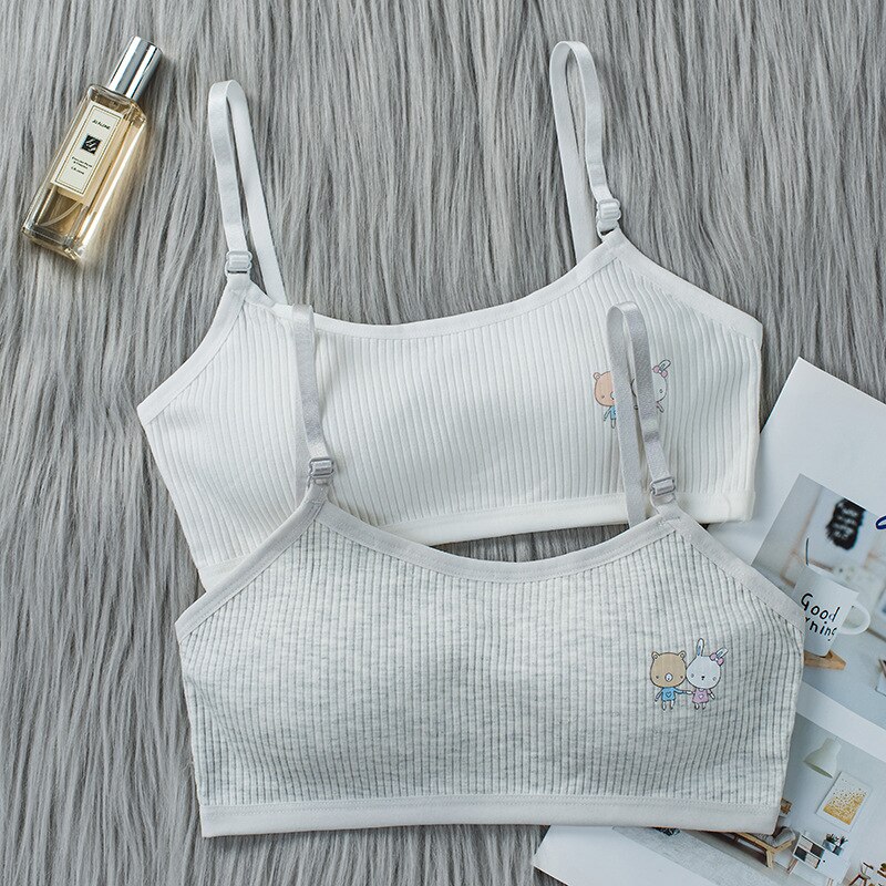 Sujetadores deportivos para niñas, ropa interior de entrenamiento, de algodón, Tops de tubo, de 8 a 16 años
