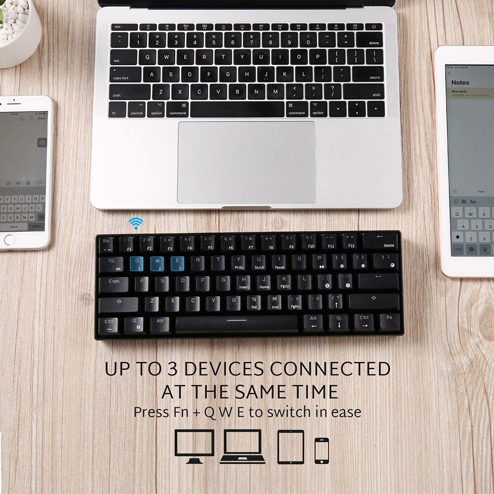RK61 – clavier filaire double BT, rétro-éclairage, 61 touches, Mini clavier mécanique pour téléphone/tablette Gamer avec clavier OUTEMU