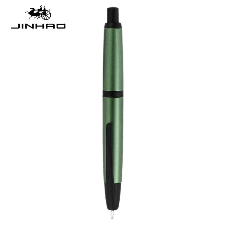 JINHAO 10 pluma estilográfica de prensa, punta retráctil EF/F de Metal con Clip, convertidor de pluma de tinta para escribir, suministros escolares, papelería PK A1 A2: Gris claro / XF