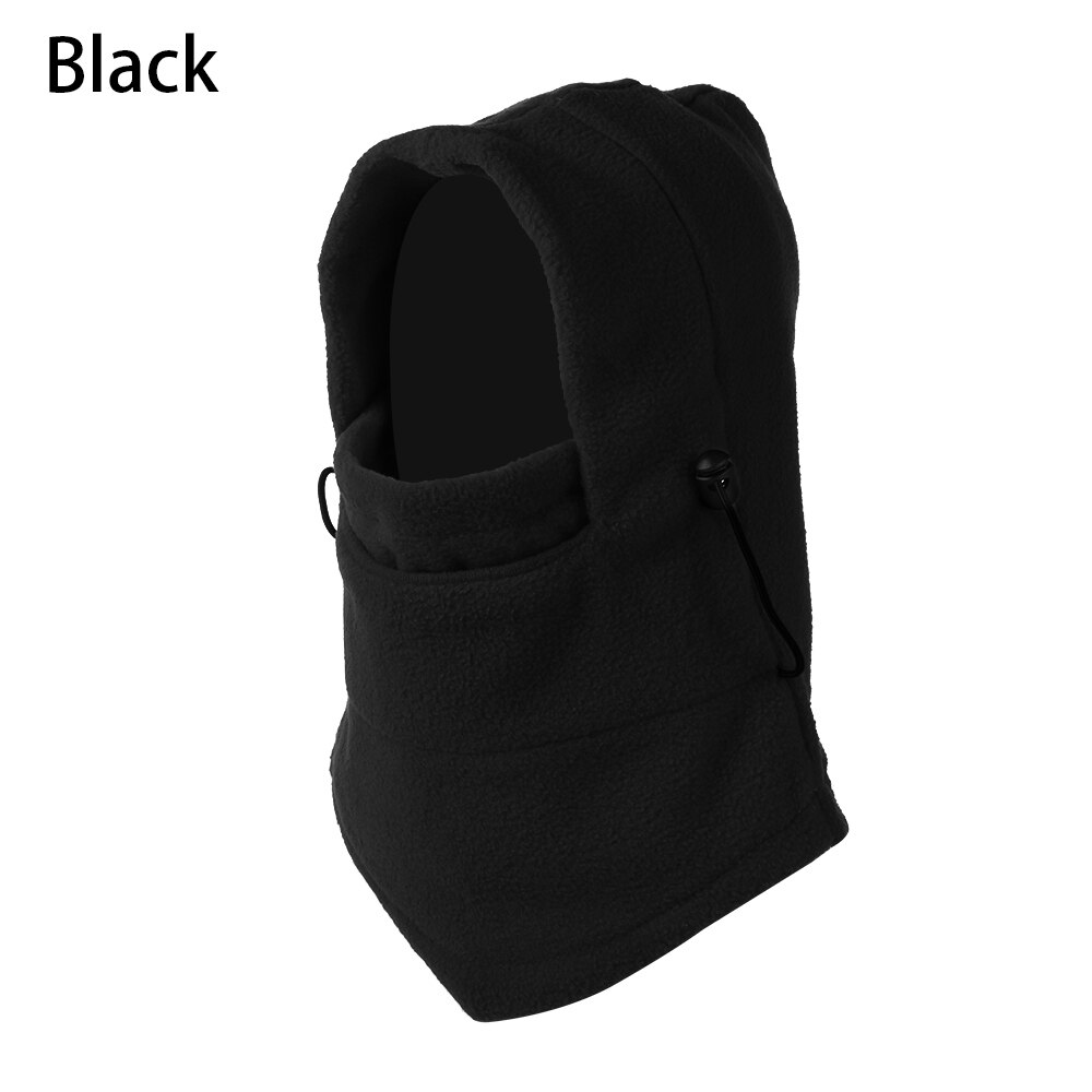 1 PC Winter Outdoor Windproof Snood Hood Hat Warm Thermal Fleece Balaclava Scarf Cycling Hiking Full Ski Face Cover Neck Warmer: black