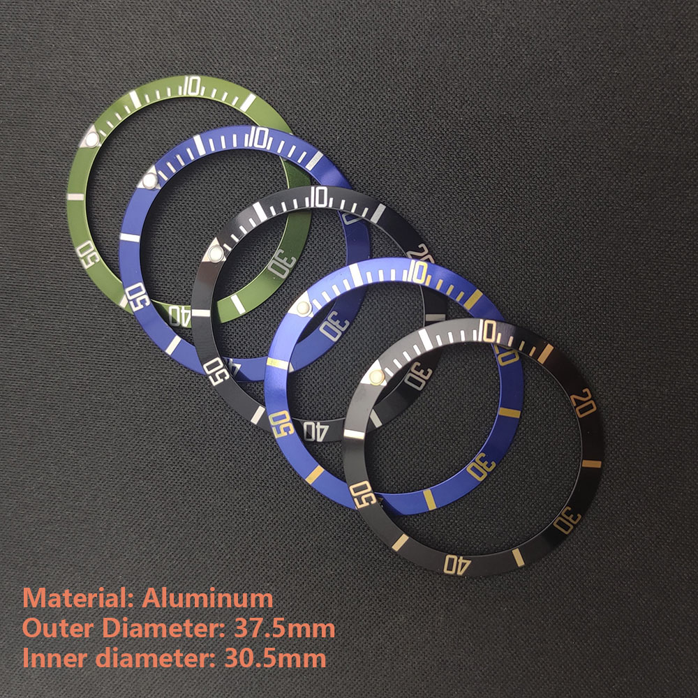 Sostituzione dell'inserto della lunetta in alluminio o ceramica luminosa da 37,5 * 30,5 mm delle parti degli accessori dell'orologio