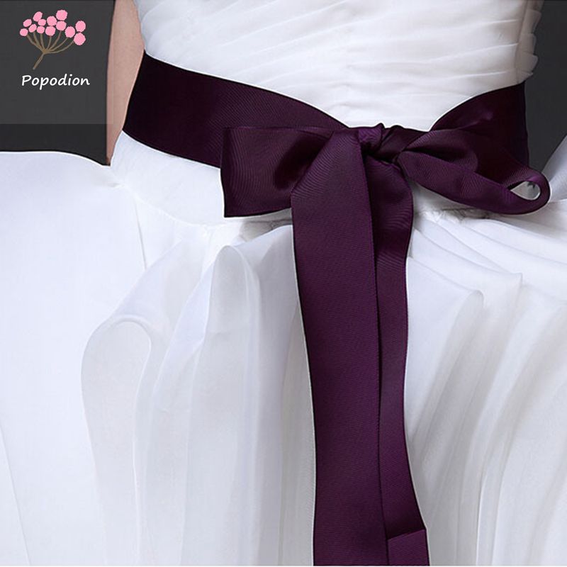 Popodion Bruiloft riem lint 9 kleuren bruiloft riem nu bruids riem jurk accessoires WAS10136