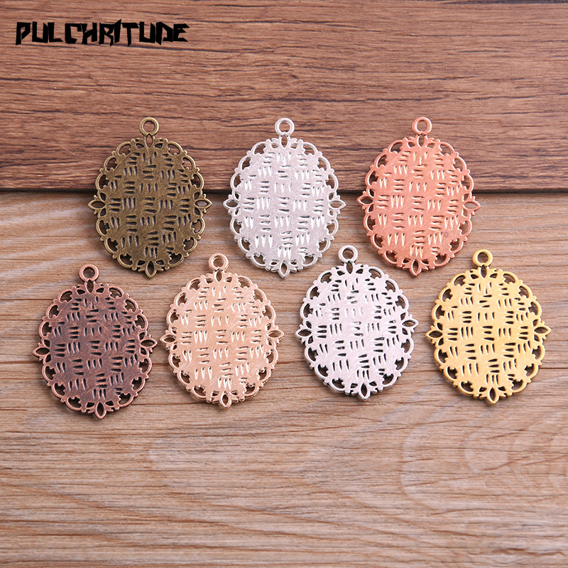 6 stücke 18*25mm Innere Größe 9 farbe Klassischen Stil Oval Cabochon Basis Einstellung Reize Anhänger Für Diy schmuck Machen
