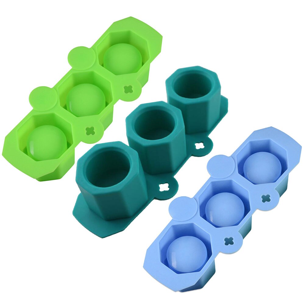 3 huller runde geometriske polygonale gør-det-selv gipsbetongips silikone sukkulent urtepotte vaseform kaktus cementforme