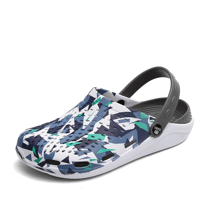 Summer Women Croc Clogs Platform Graffiti Garden Sandals Fruit Slippers Slip On For Girl Beach Shoes Slides Outdoor: Gray / 42