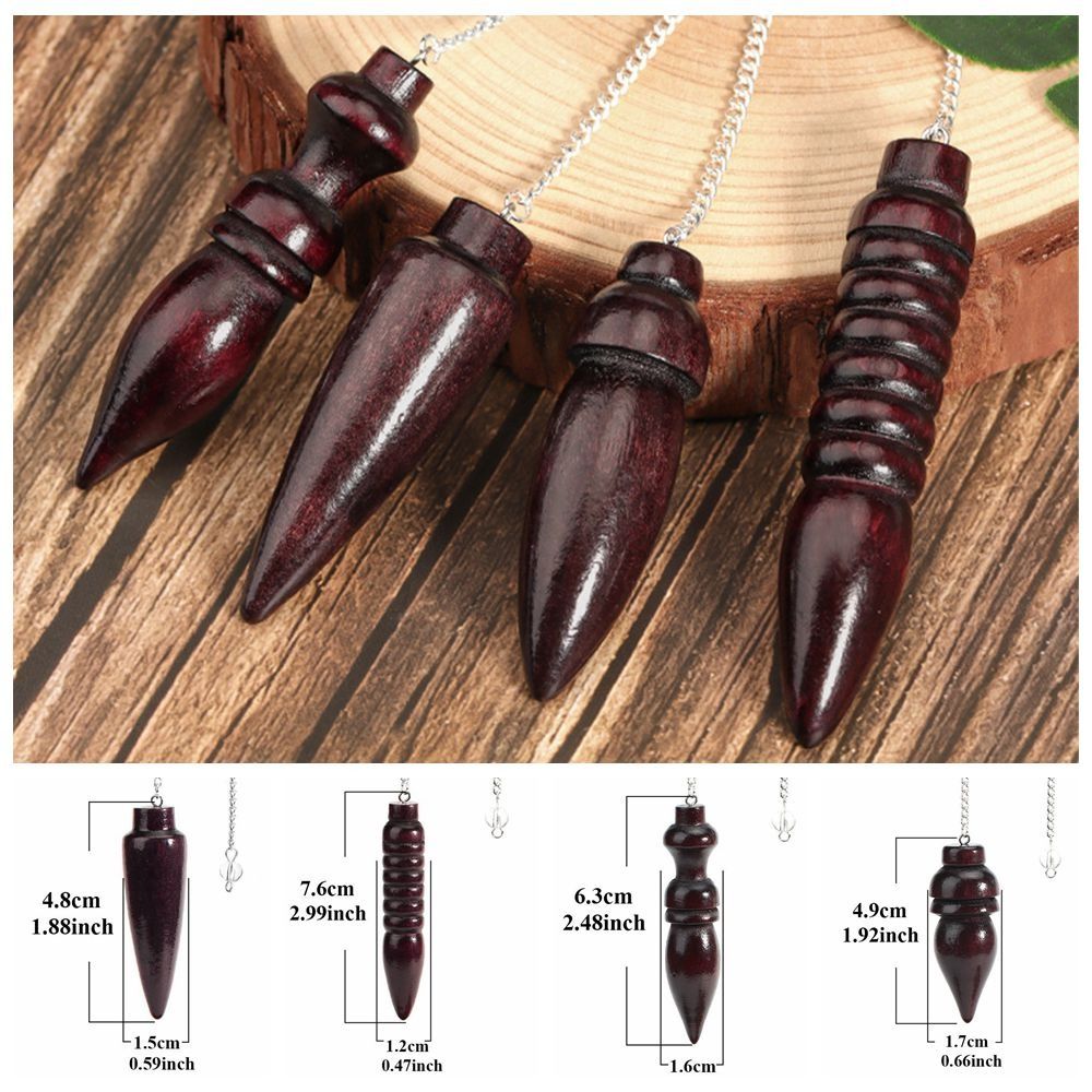 Pêndulo De Madeira Natural para Adivinhação, Radiestesia Pêndulos De Madeira Egípcia, Radiestesia com Corrente, Reiki Espiritual, Novo