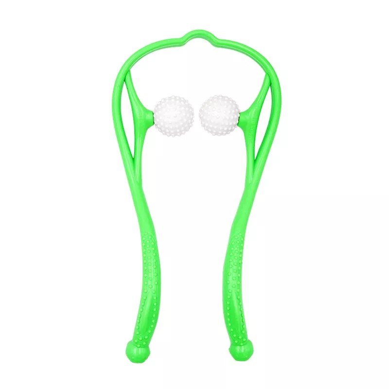 Pressure Point Therapy Neck Massage Tool Pressure Relieve Hand Roller Massage Neck Shoulder Dual Trigger Point Self Massager: green