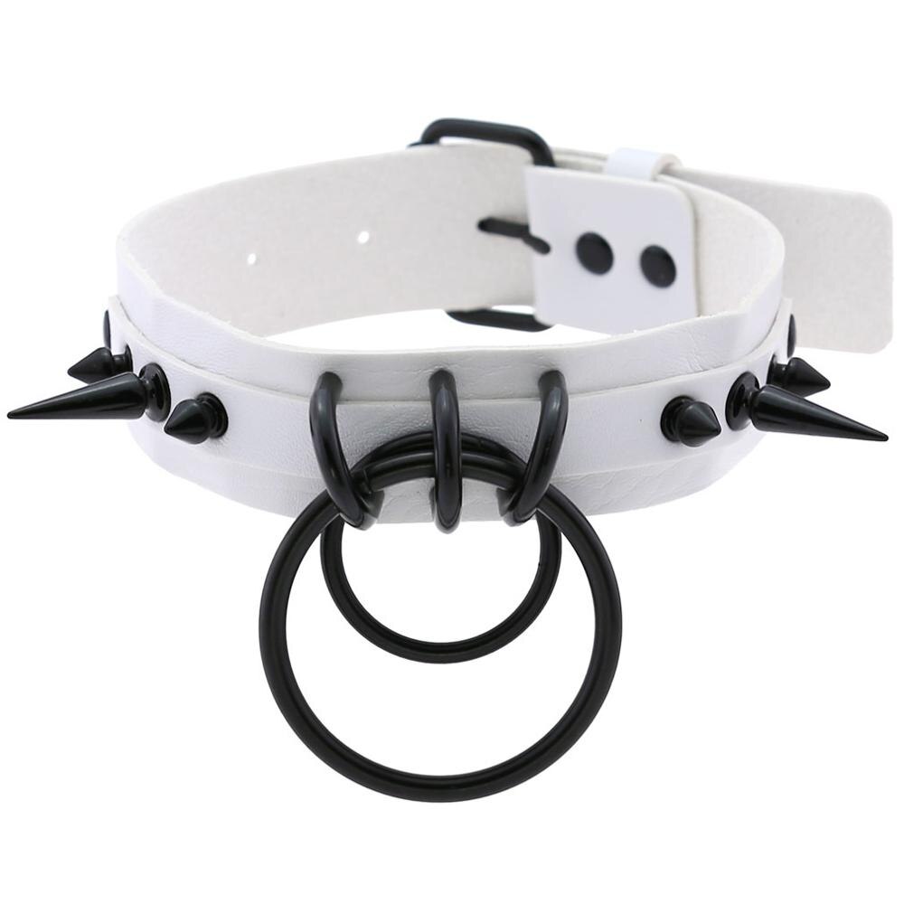 KMVEXO Punk Gothic Schwarz Besetzte Niet Spike Leder Halsband Halsketten Frauen Harajaku O-Runde Anhänger Kragen Männer Schmuck Halskette