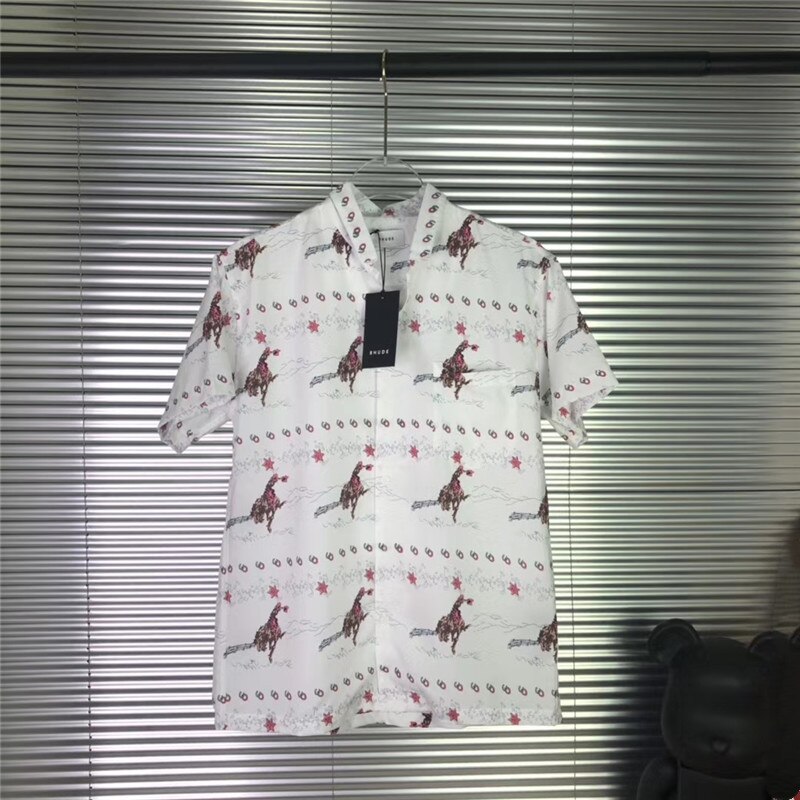Camouflage Rhude Shirt Mannen Vrouwen 1:1 Hoge Zomer Stijl Top Tees Rhude Shirts: 2 / S