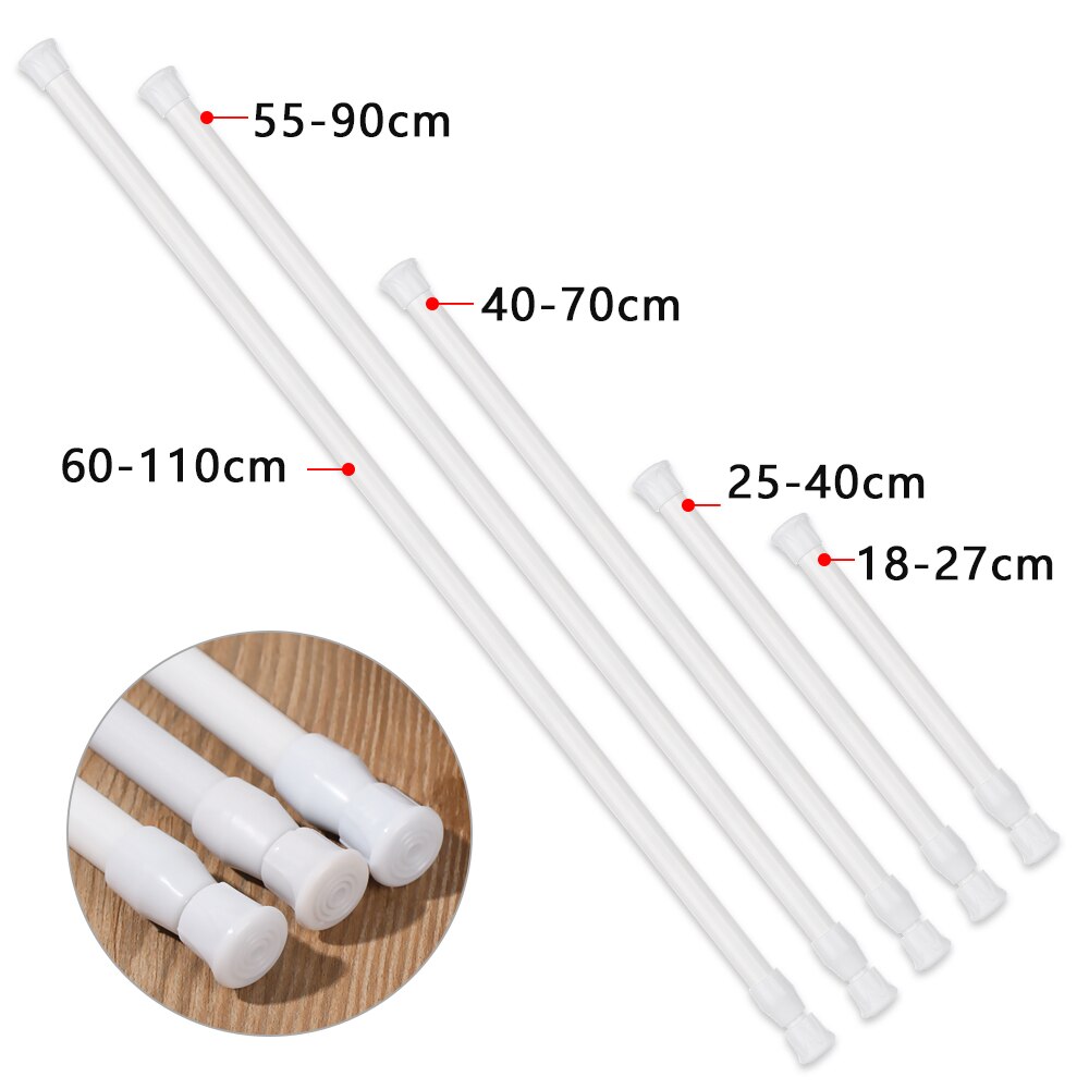 25-110Cm Uitschuifbare Badkamer Opknoping Douchegordijn Rods Verstelbare Telescopische Hengel Hanger Voor Gordijn Garderobe Accessoires