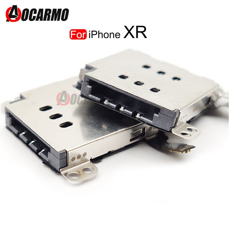 Aocarmo 5 sztuk/partia gniazdo karty Sim gniazdo gniazdo adapter złącze czytnik uchwyt przewód kabel dla iPhone XR części zamienne
