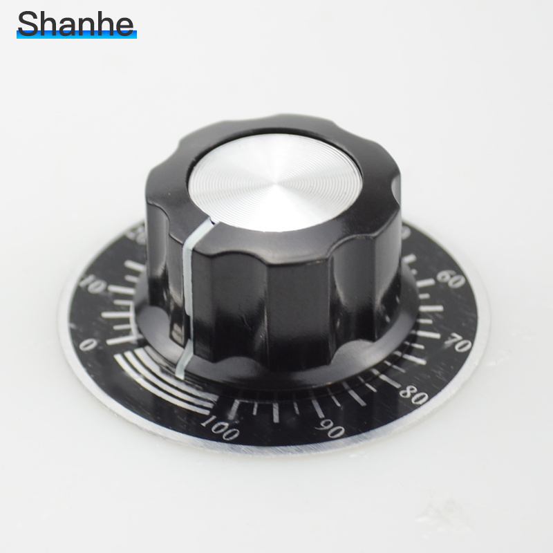 1Set Precision Dial + Knop/Numeriek Aluminium Regelknop Potentiometer